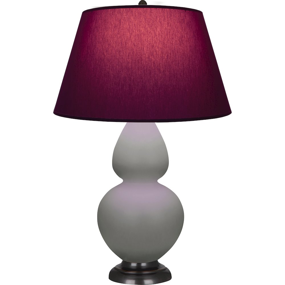 Matte Smokey Taupe Double Gourd Table Lamp. Picture 1