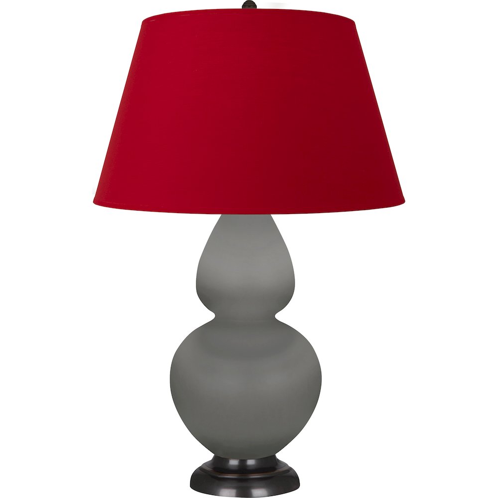 Matte Smokey Taupe Double Gourd Table Lamp. Picture 1