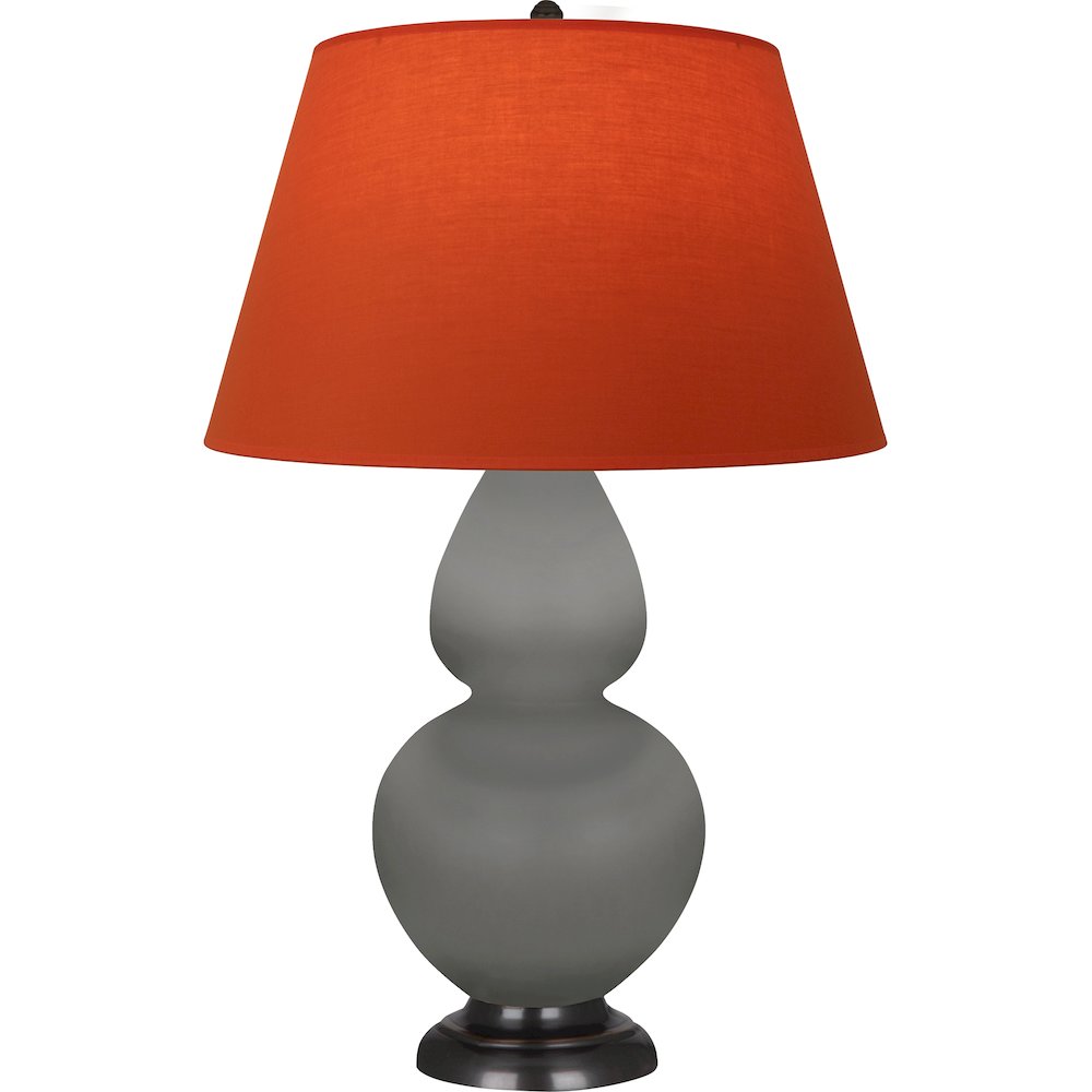 Matte Smokey Taupe Double Gourd Table Lamp. Picture 1