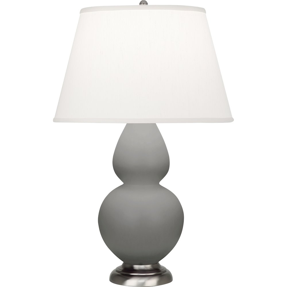Matte Smokey Taupe Double Gourd Table Lamp. Picture 1