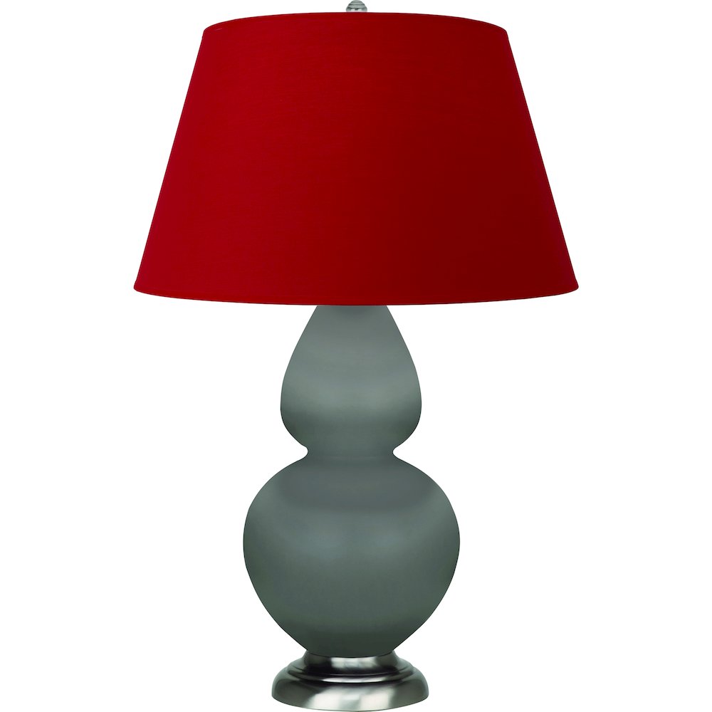 Matte Smokey Taupe Double Gourd Table Lamp. Picture 1