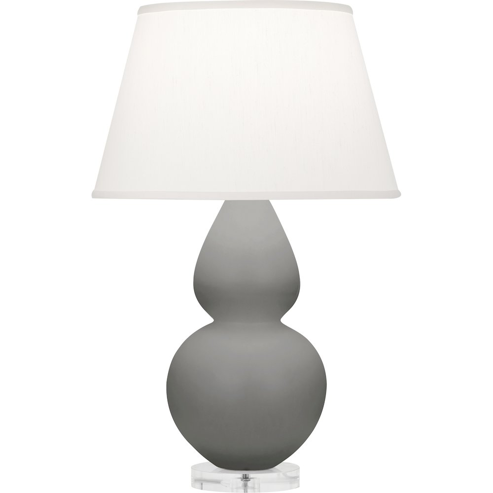 Matte Smokey Taupe Double Gourd Table Lamp. Picture 1