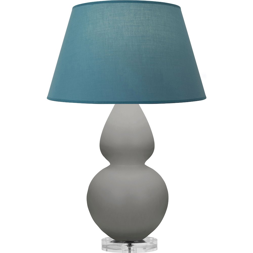 Matte Smokey Taupe Double Gourd Table Lamp. Picture 1