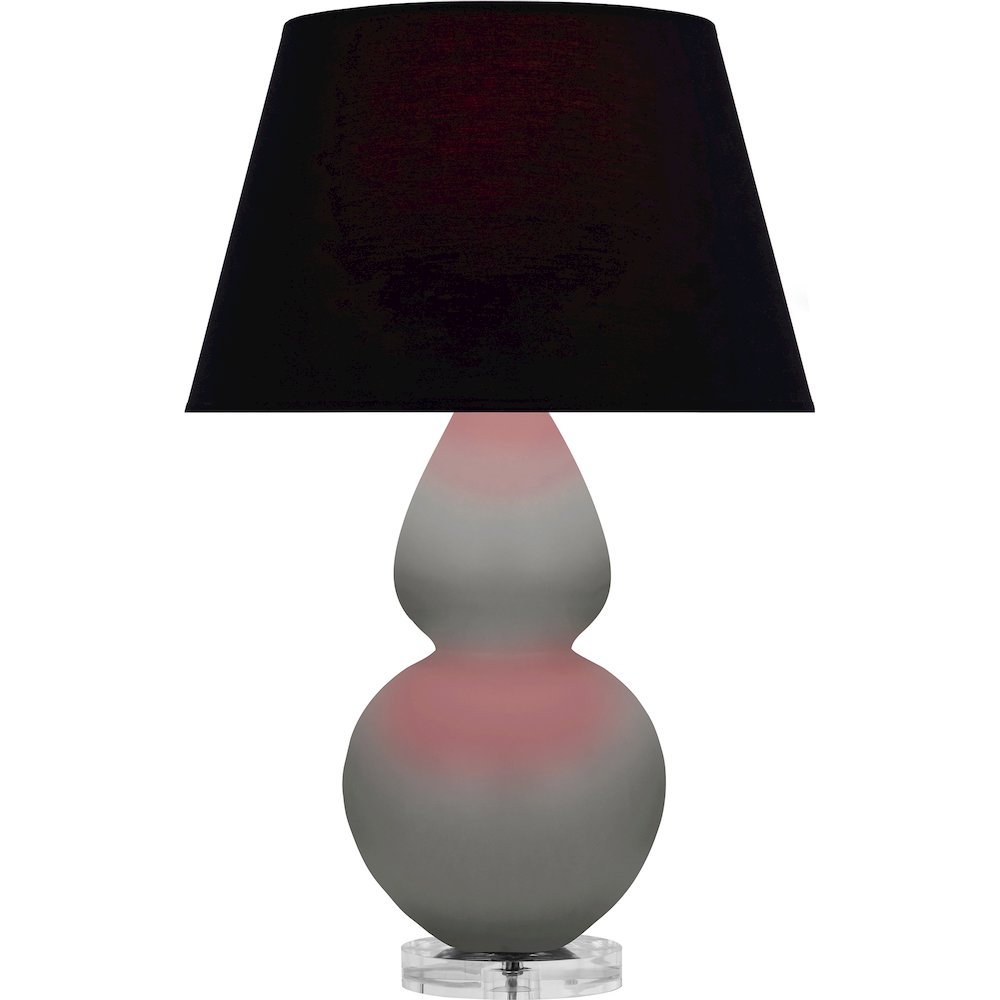 Matte Smokey Taupe Double Gourd Table Lamp. Picture 1