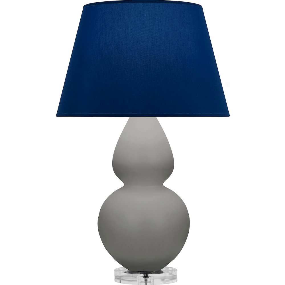 Matte Smokey Taupe Double Gourd Table Lamp. Picture 1