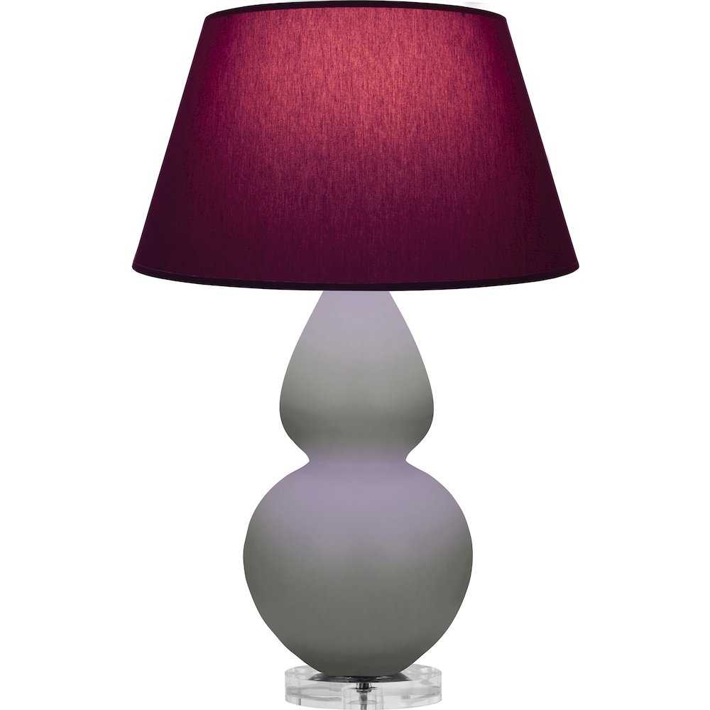 Matte Smokey Taupe Double Gourd Table Lamp. Picture 1