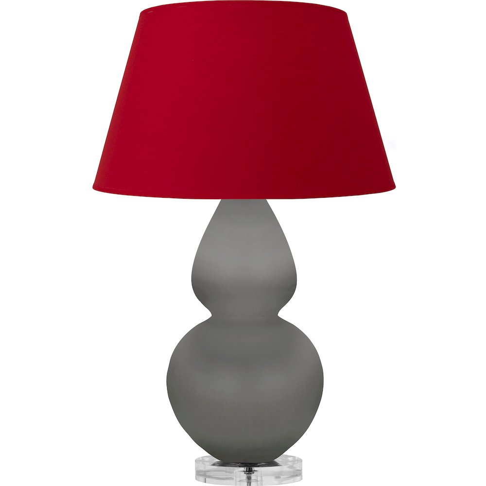 Matte Smokey Taupe Double Gourd Table Lamp. Picture 1
