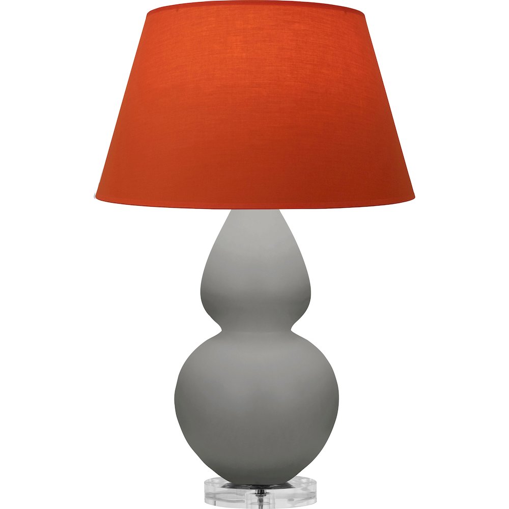 Matte Smokey Taupe Double Gourd Table Lamp. Picture 1