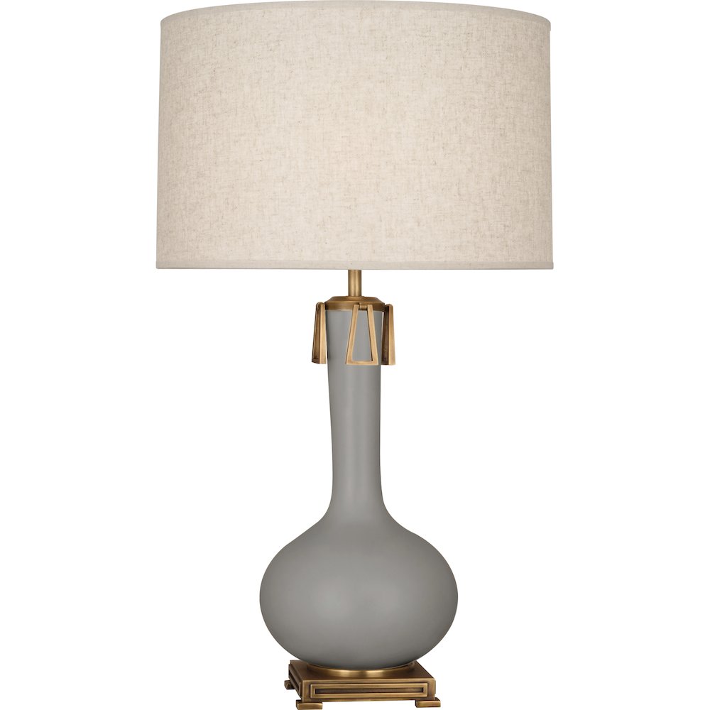 Matte Smokey Taupe Athena Table Lamp in Matte Smokey Taupe Glazed Ceramic Color. Picture 1