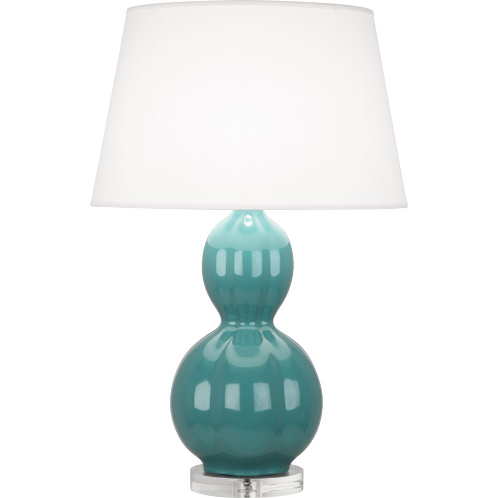 Mayo Teal Williamsburg Randolph Table Lamp in Blue Green Glazed Ceramic Color. Picture 1