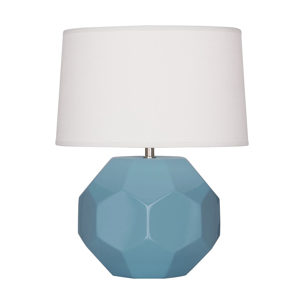 Steel Blue Franklin Accent Lamp in Steel Blue Glazed Ceramic Color. Picture 1