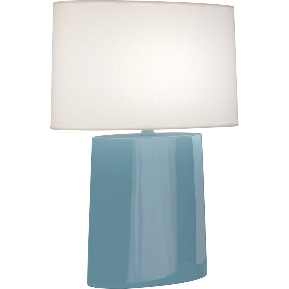 Steel Blue Victor Table Lamp in Steel Blue Glazed Ceramic Color. Picture 1