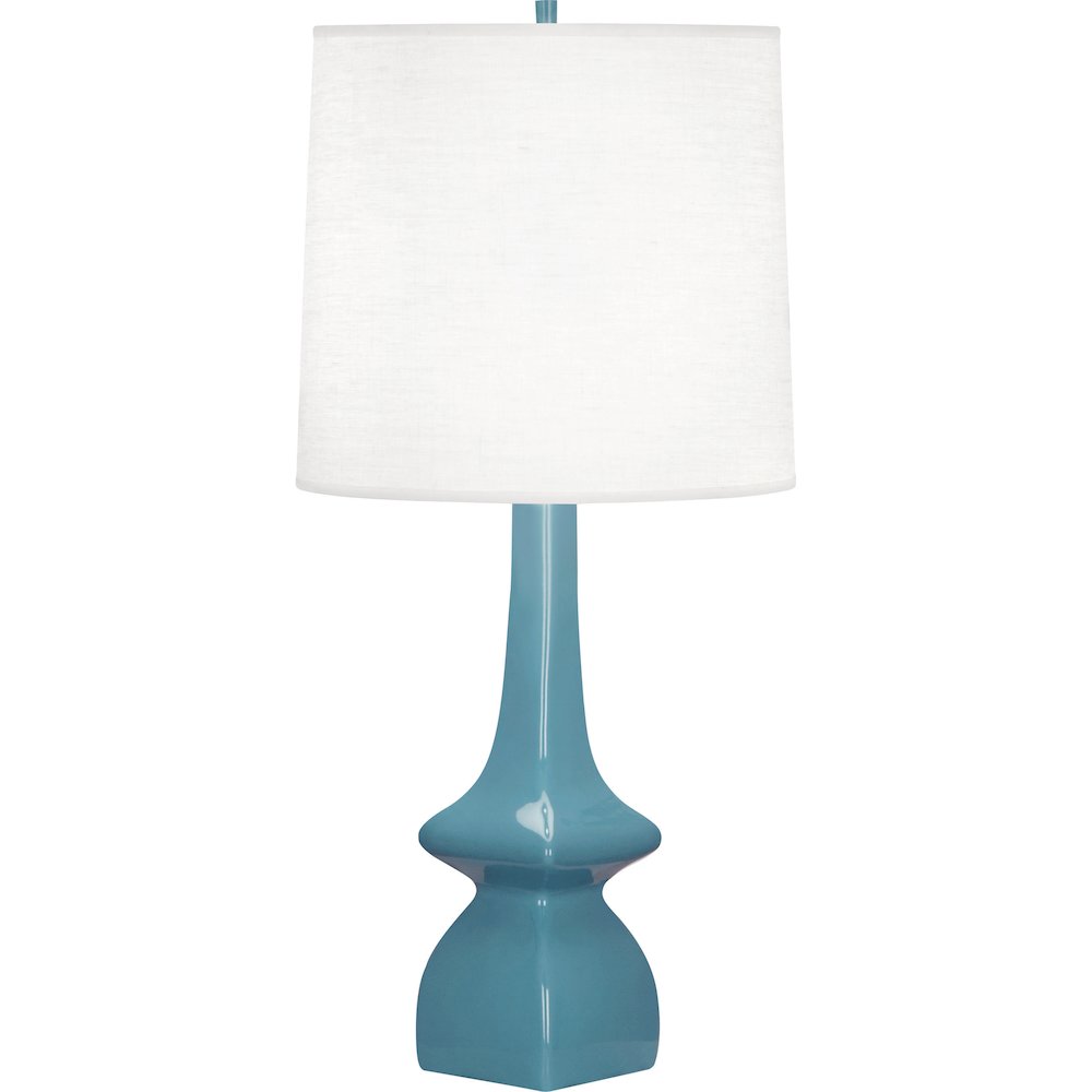 Steel Blue Jasmine Table Lamp in Steel Blue Glazed Ceramic Color. Picture 1