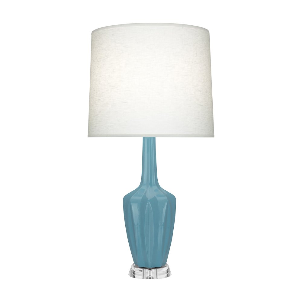 Steel Blue Emma Accent Lamp in Steel Blue Glazed Ceramic Color. Picture 1