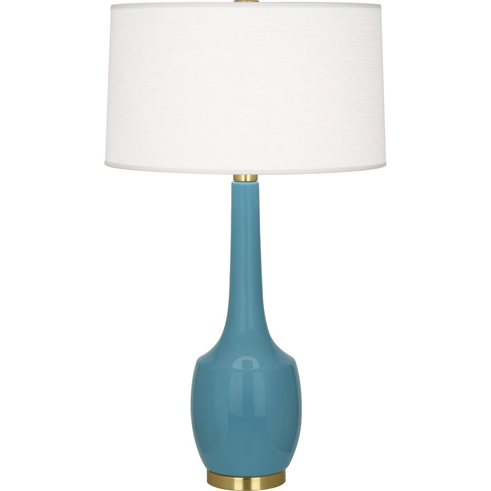 Steel Blue Delilah Table Lamp in Steel Blue Glazed Ceramic Color. Picture 1