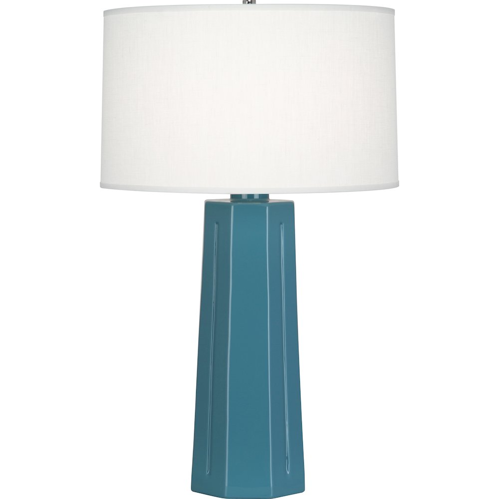 Steel Blue Mason Table Lamp in Steel Blue Glazed Ceramic Color. Picture 1