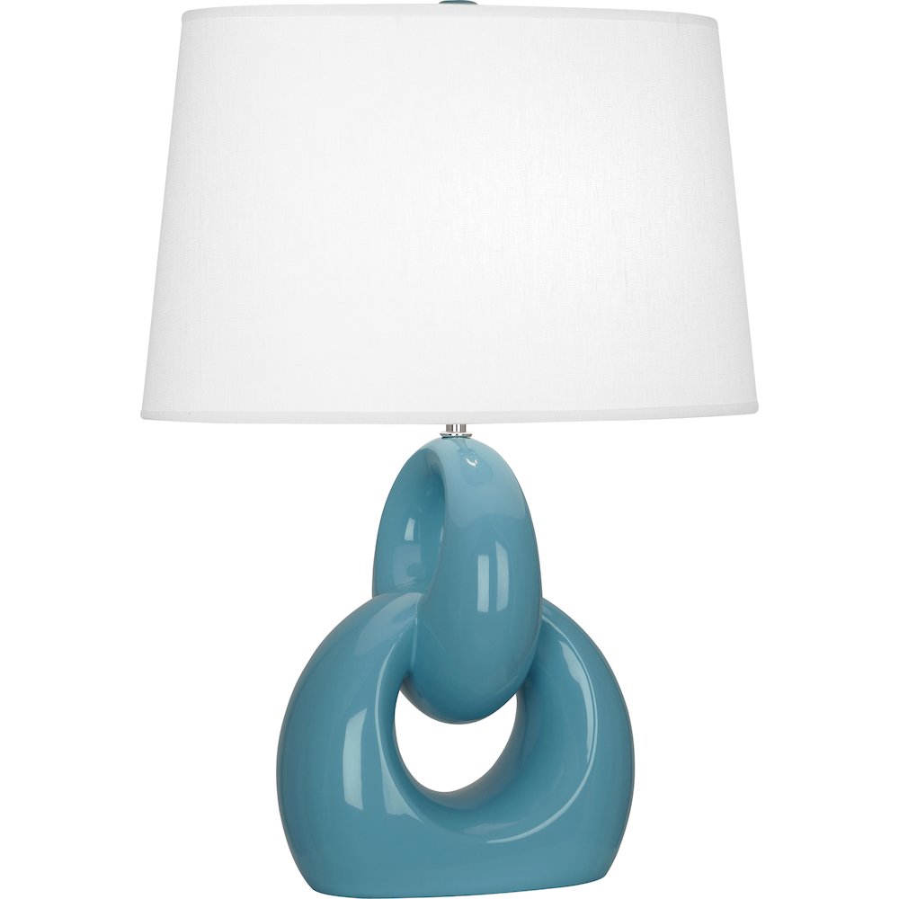 Steel Blue Fusion Table Lamp in Steel Blue Glazed Ceramic Color. Picture 1