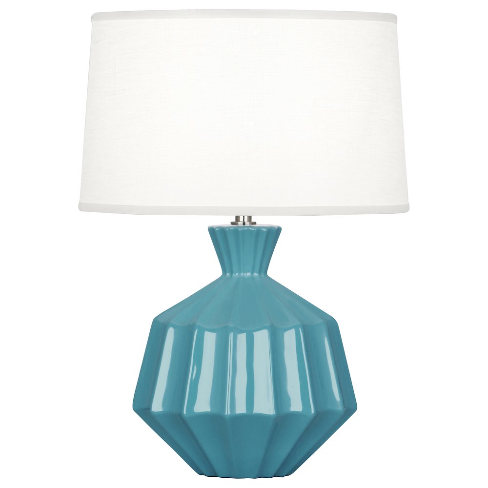 Steel Blue Orion Accent Lamp in Steel Blue Glazed Ceramic Color. Picture 1