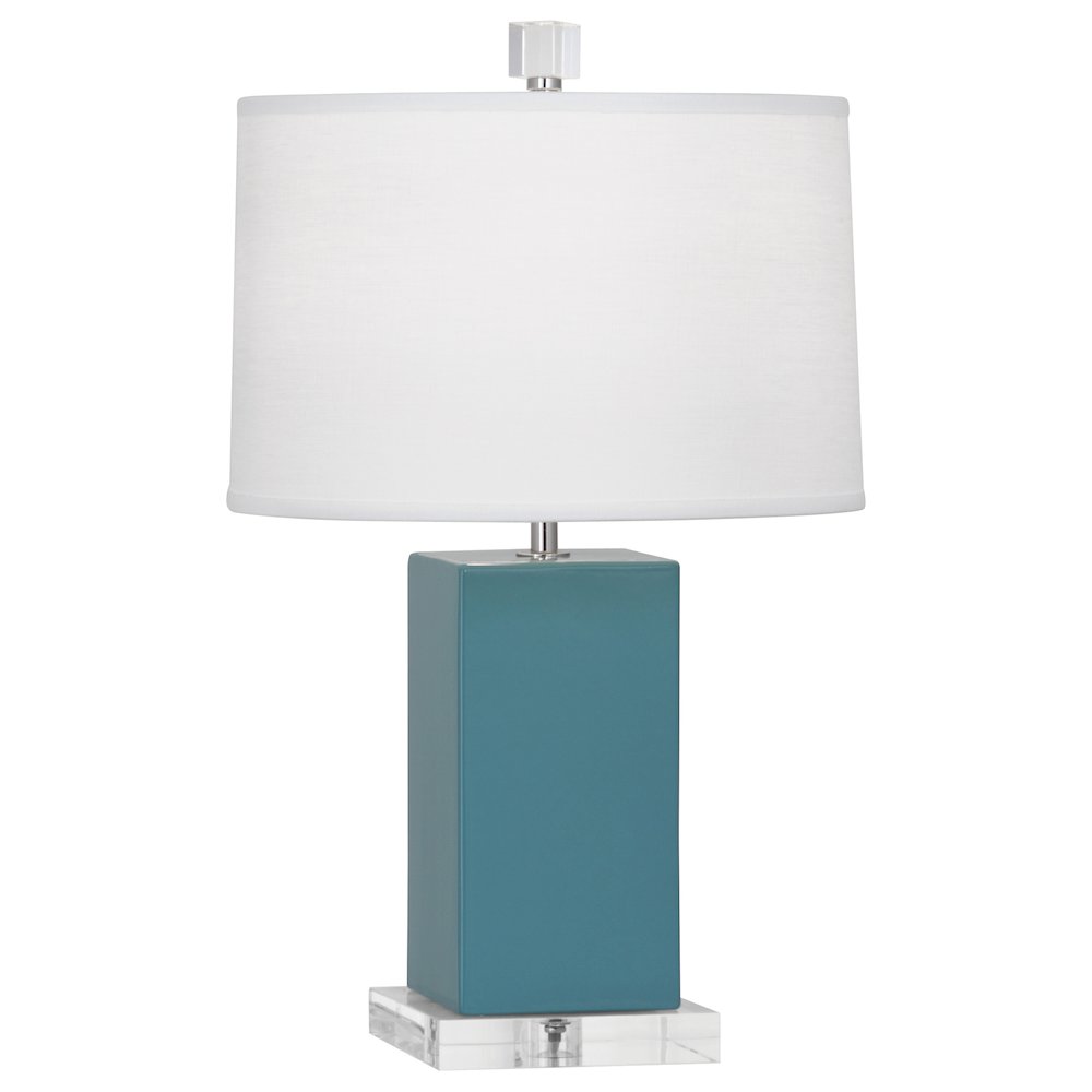 Steel Blue Harvey Accent Lamp in Steel Blue Glazed Ceramic Color. Picture 1
