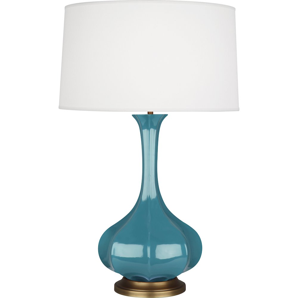 Steel Blue Pike Table Lamp in Steel Blue Glazed Ceramic Color. Picture 1