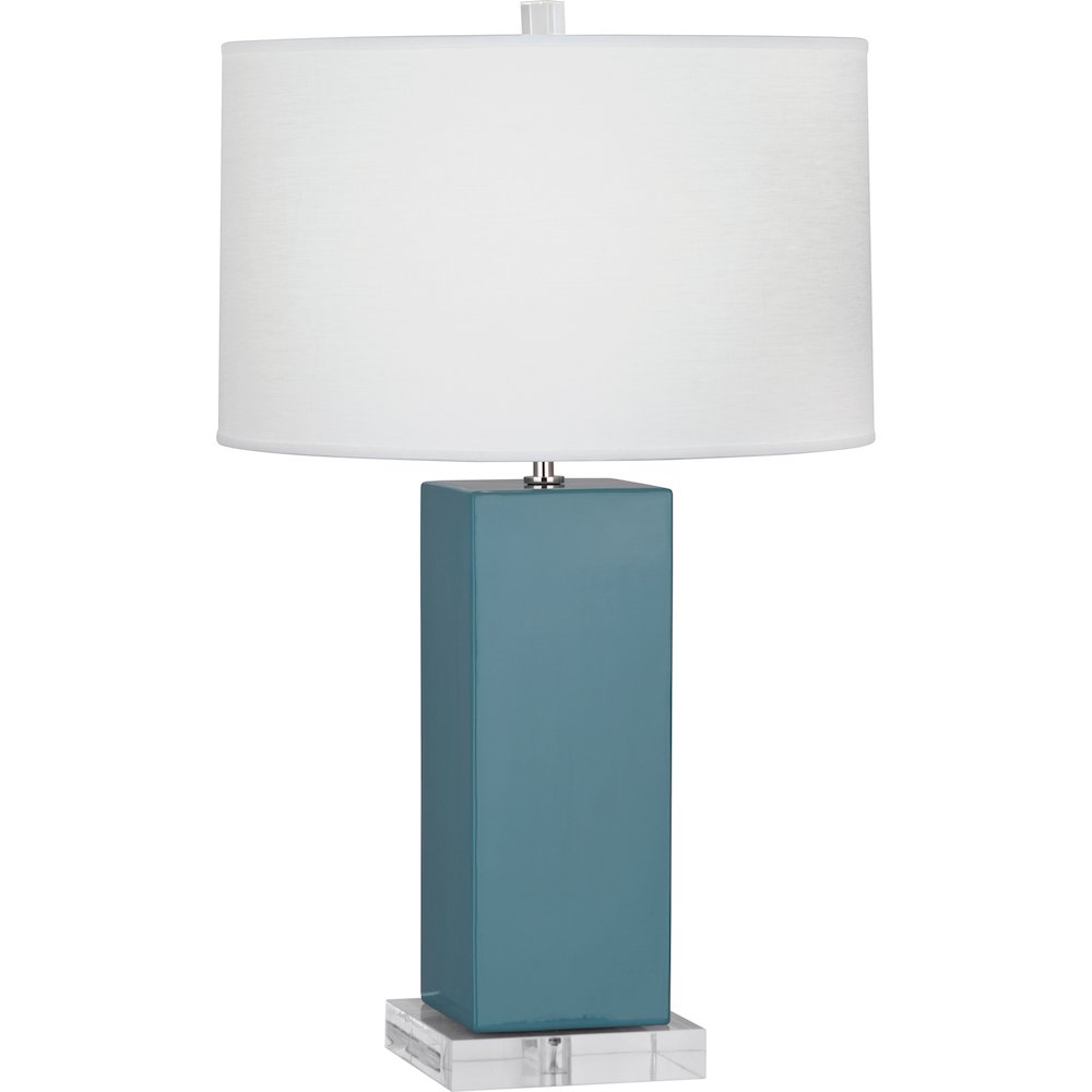 Steel Blue Harvey Table Lamp in Steel Blue Glazed Ceramic Color. Picture 1