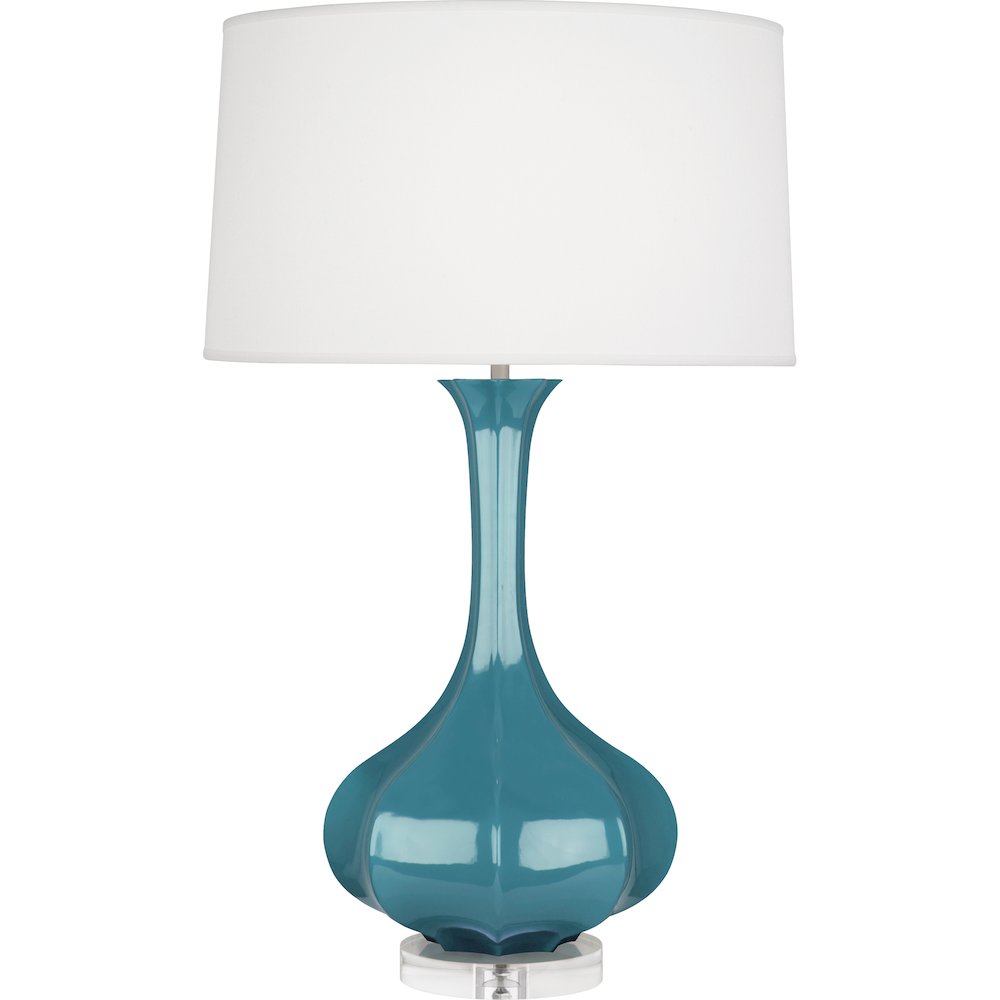 Steel Blue Pike Table Lamp in Steel Blue Glazed Ceramic Color. Picture 1