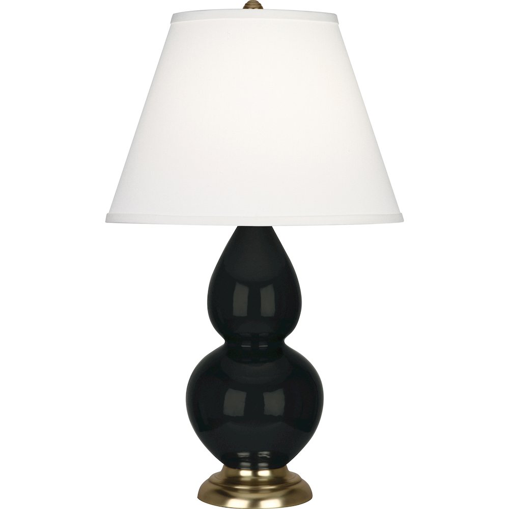 Obsidian Small Double Gourd Accent Lamp in Obsidian Glazed Ceramic Color. Picture 1