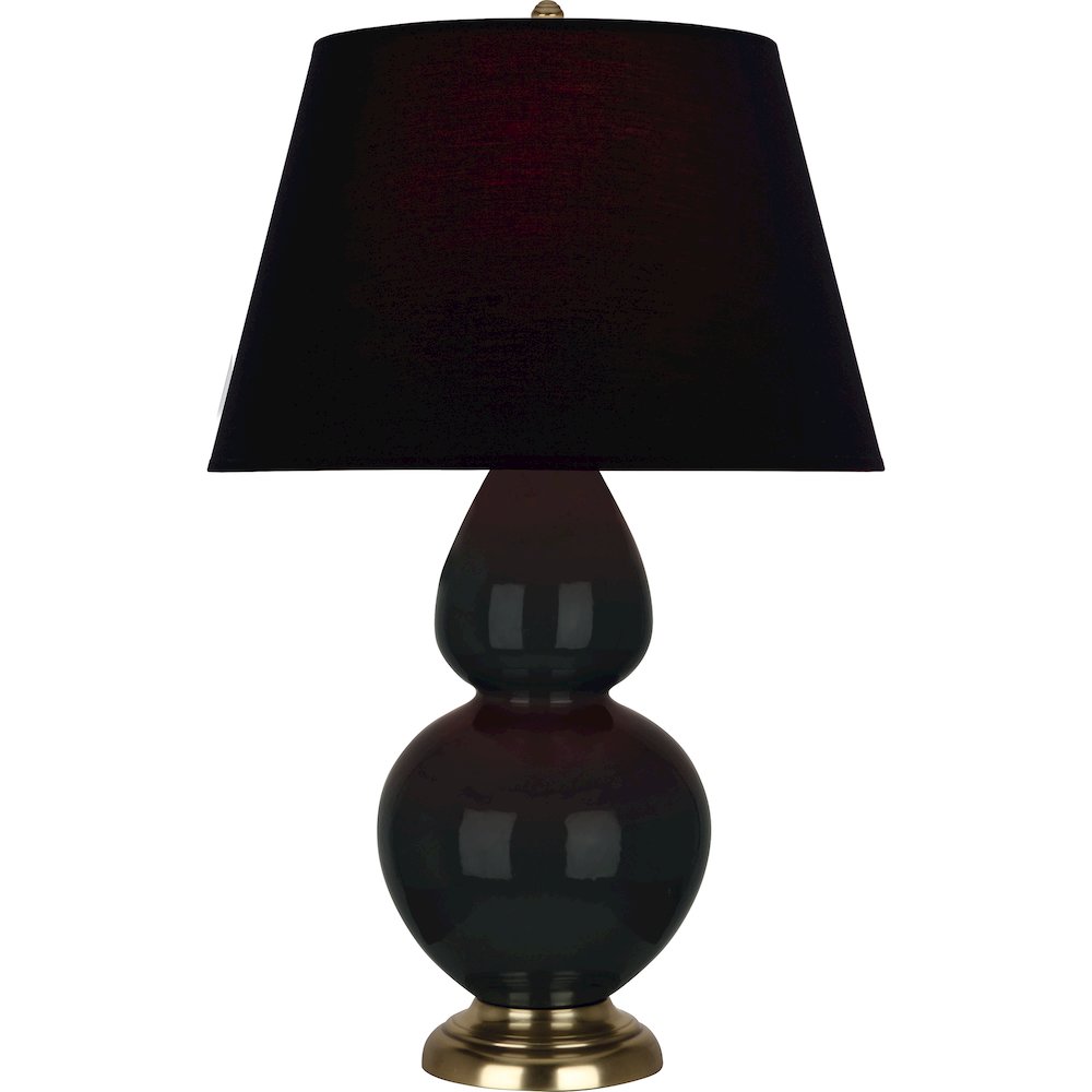 Obsidian Double Gourd Table Lamp in Obsidian Glazed Ceramic Color. Picture 1