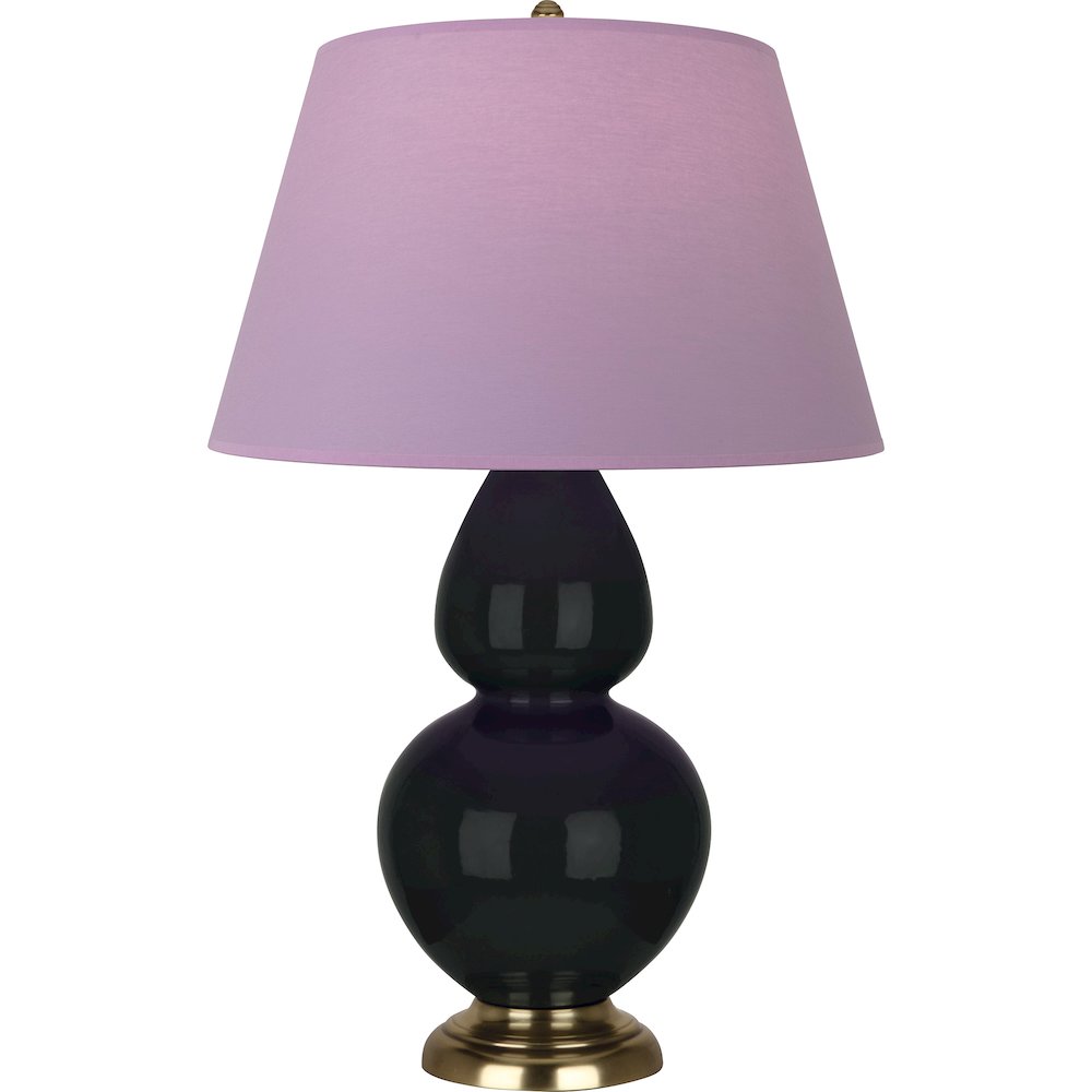Obsidian Double Gourd Table Lamp in Obsidian Glazed Ceramic Color. Picture 1
