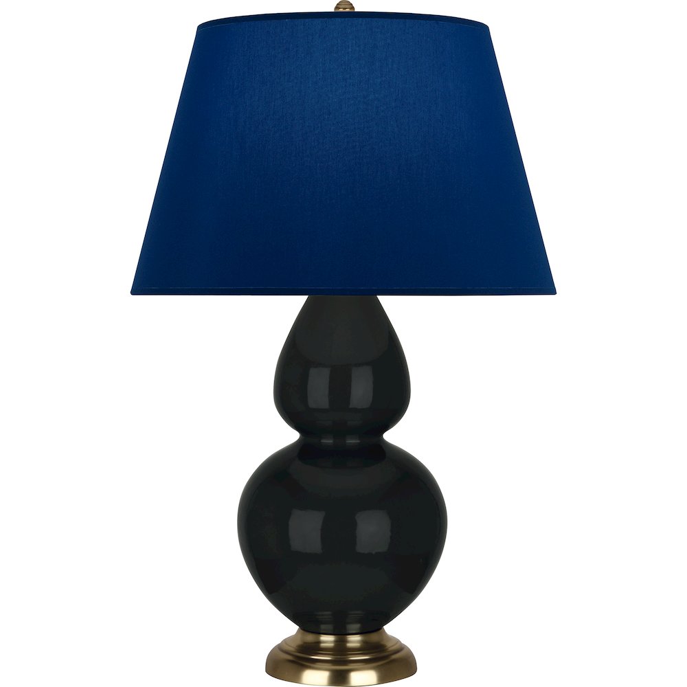 Obsidian Double Gourd Table Lamp in Obsidian Glazed Ceramic Color. Picture 1