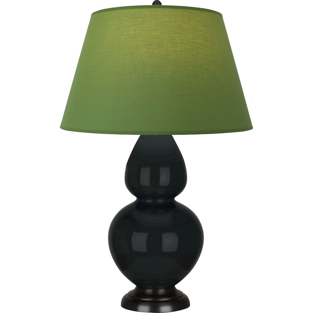Obsidian Double Gourd Table Lamp in Obsidian Glazed Ceramic Color. Picture 1