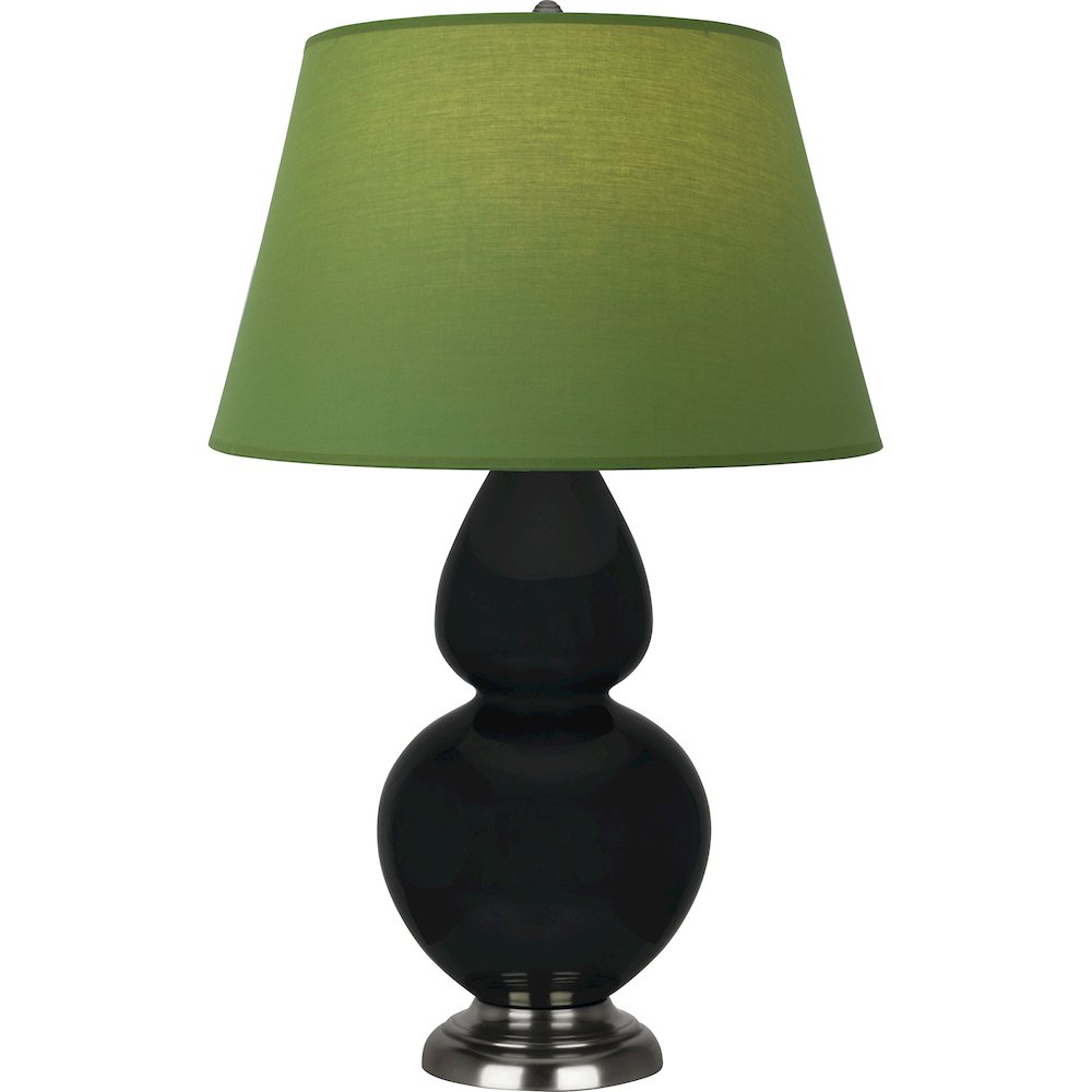 Obsidian Double Gourd Table Lamp in Obsidian Glazed Ceramic Color. Picture 1