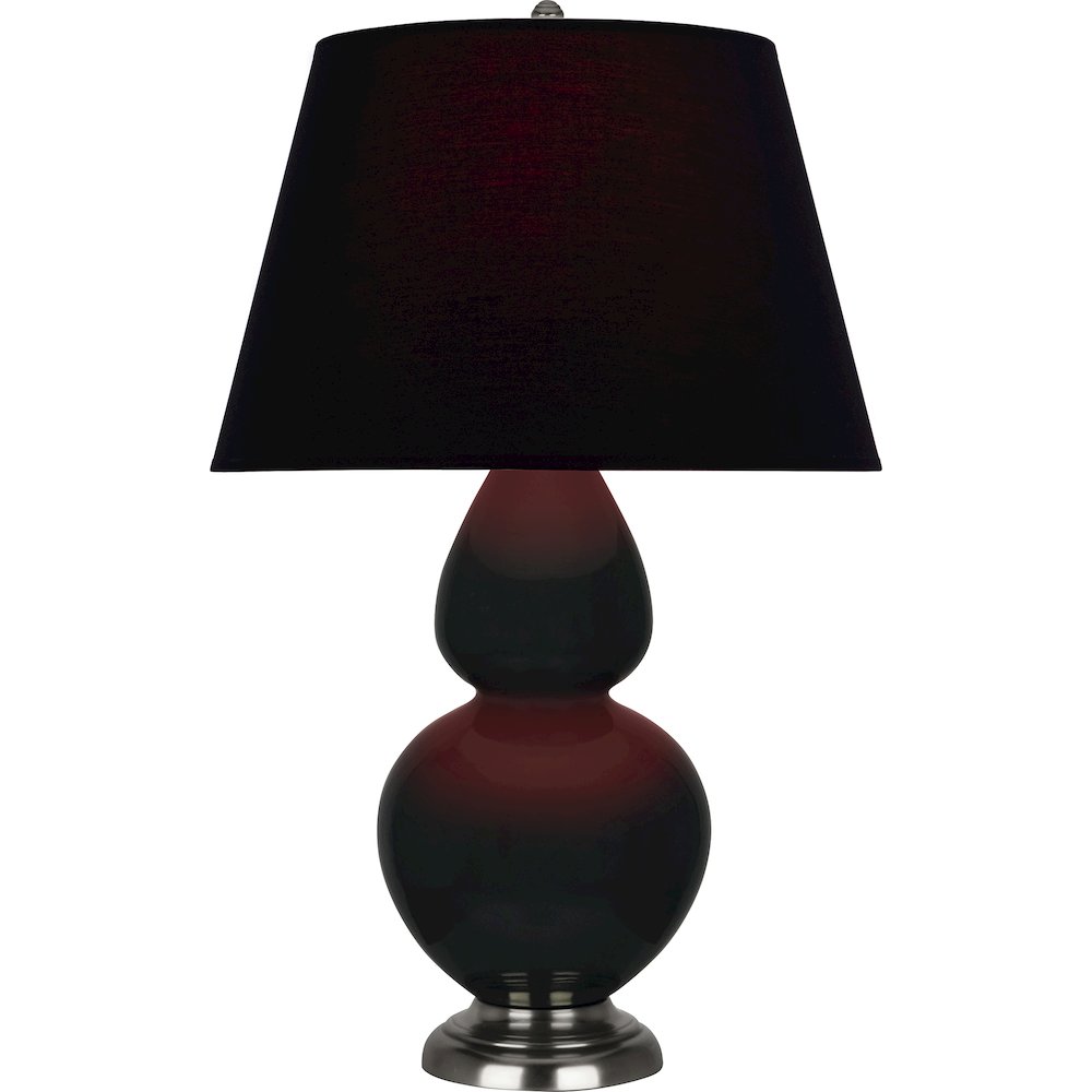 Obsidian Double Gourd Table Lamp in Obsidian Glazed Ceramic Color. Picture 1