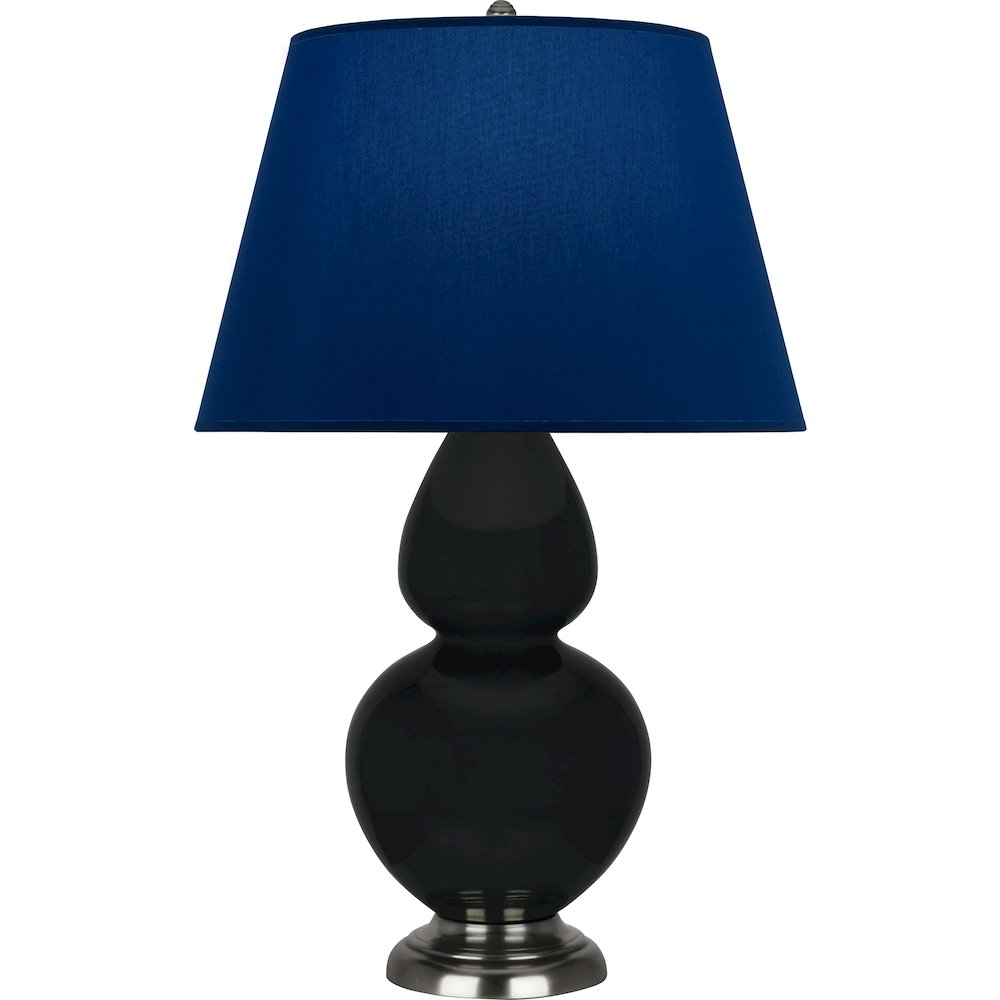 Obsidian Double Gourd Table Lamp in Obsidian Glazed Ceramic Color. Picture 1