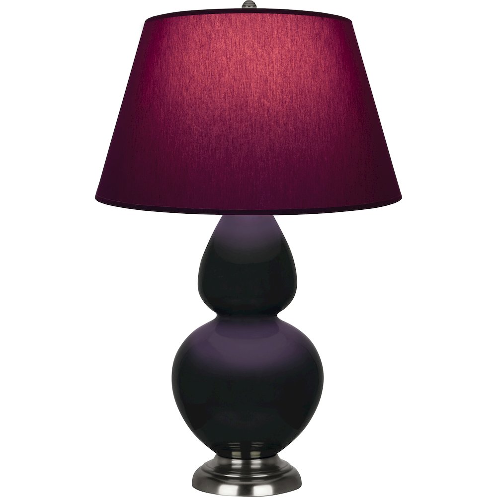 Obsidian Double Gourd Table Lamp in Obsidian Glazed Ceramic Color. Picture 1