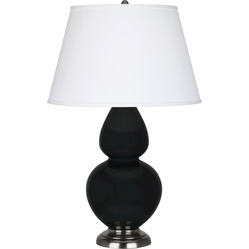 Obsidian Double Gourd Table Lamp in Obsidian Glazed Ceramic Color. Picture 1
