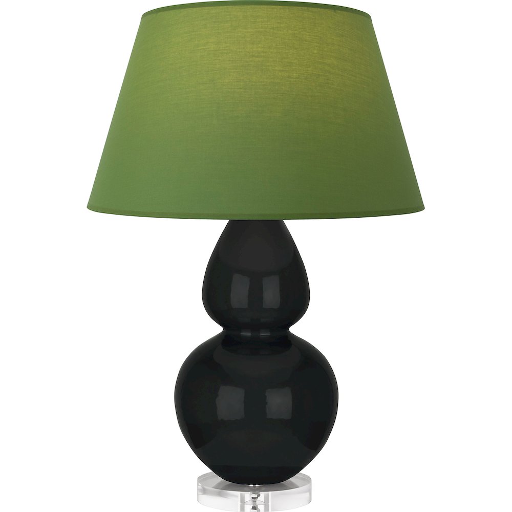 Obsidian Double Gourd Table Lamp in Obsidian Glazed Ceramic Color. Picture 1