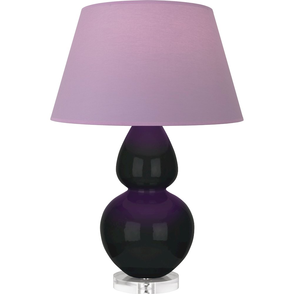 Obsidian Double Gourd Table Lamp in Obsidian Glazed Ceramic Color. Picture 1