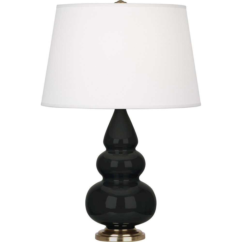 Obsidian Small Triple Gourd Accent Lamp in Obsidian Glazed Ceramic Color. Picture 1