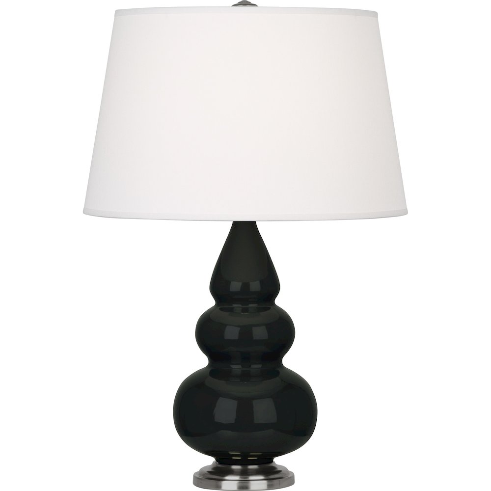 Obsidian Small Triple Gourd Accent Lamp in Obsidian Glazed Ceramic Color. Picture 1