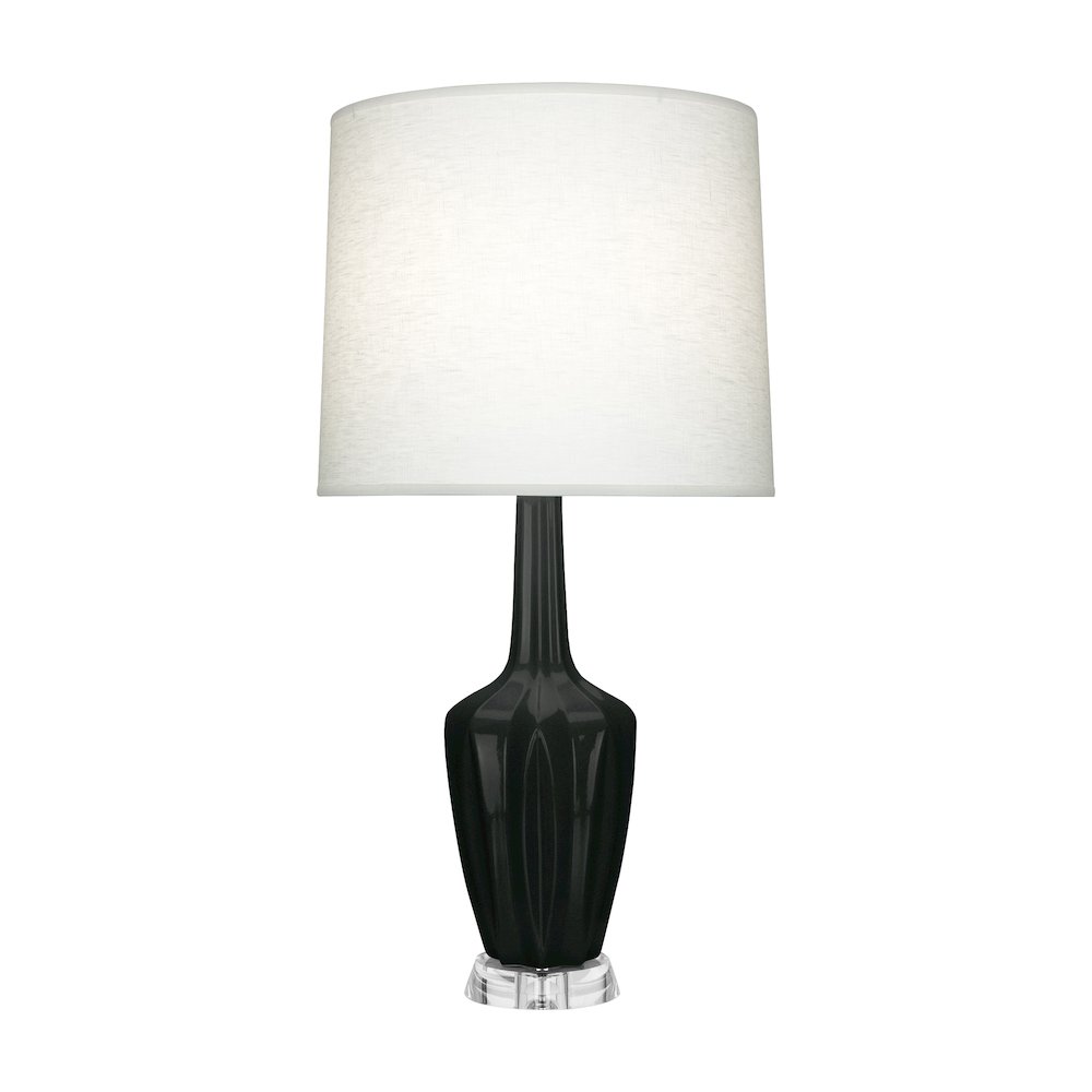 Obsidian Emma Accent Lamp in Obsidian Glazed Ceramic Color. Picture 1