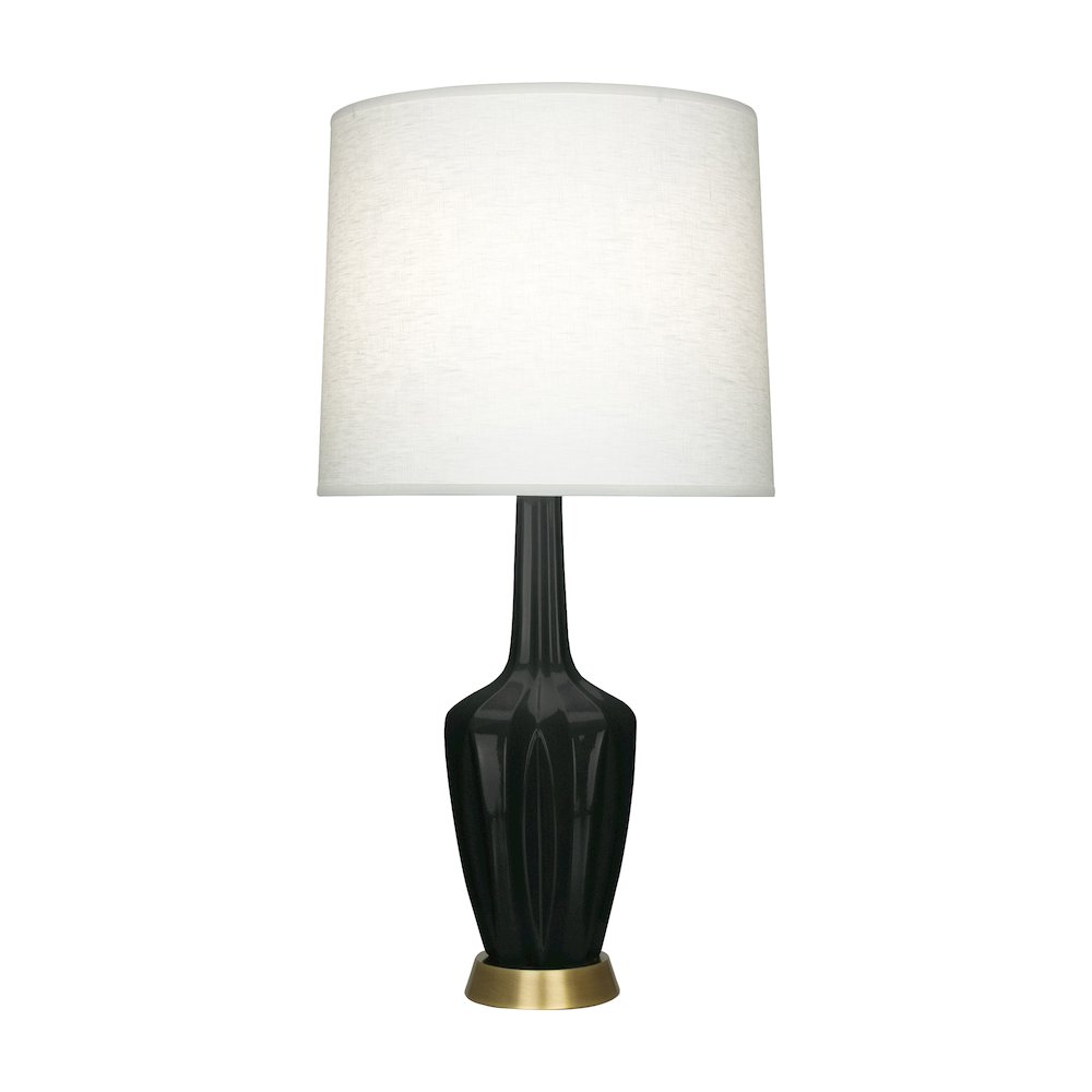 Obsidian Emma Accent Lamp in Obsidian Glazed Ceramic Color. Picture 1