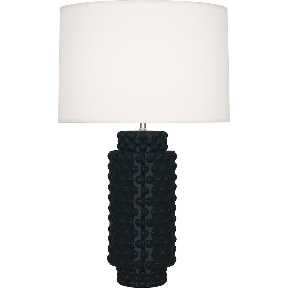 Obsidian Dolly Table Lamp in Obsidian Glazed Textured Ceramic Color. Picture 1