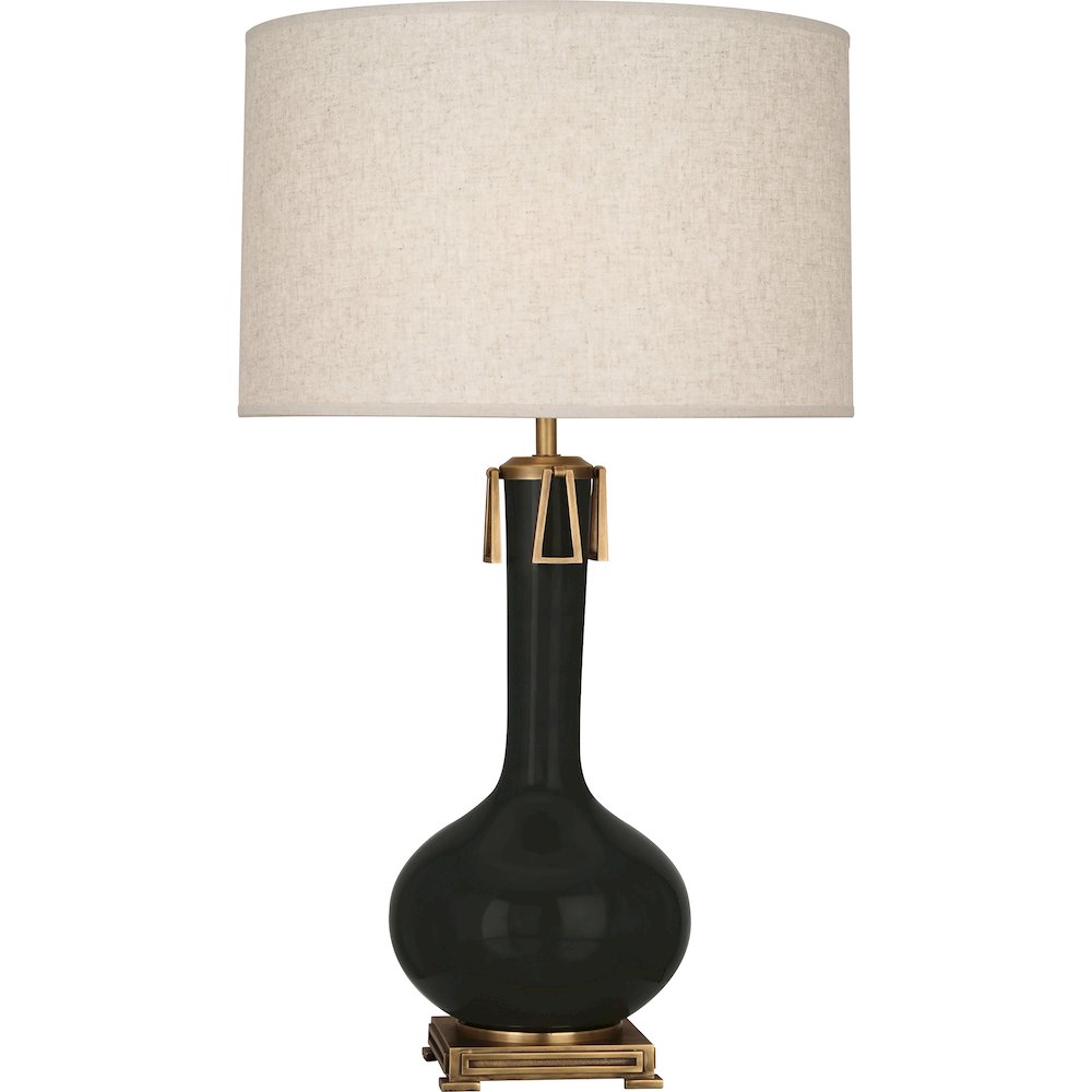 Obsidian Athena Table Lamp in Obsidian Glazed Ceramic Color. Picture 1