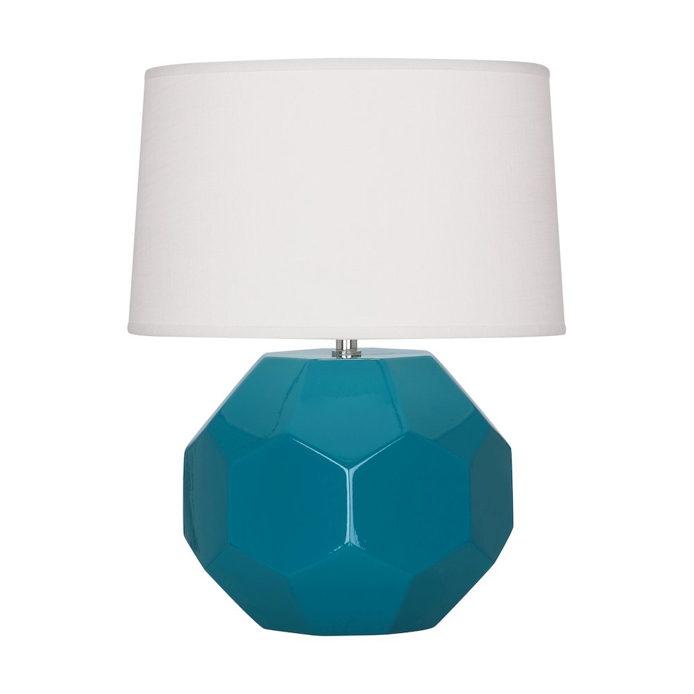 Peacock Franklin Accent Lamp in Peacock Glazed Ceramic Color. Picture 1
