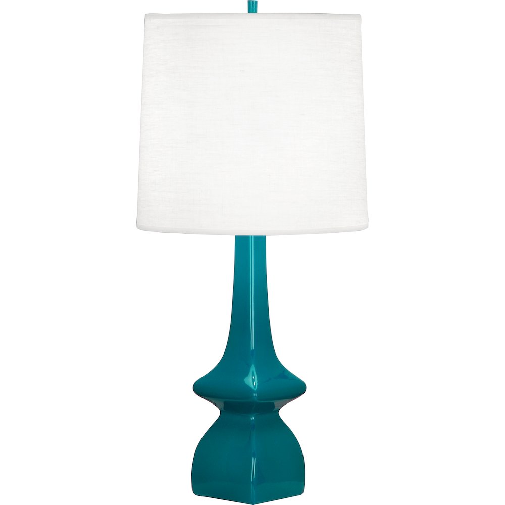 Peacock Jasmine Table Lamp in Peacock Glazed Ceramic Color. Picture 1
