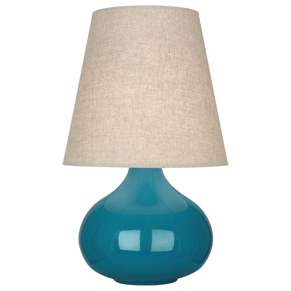 Peacock June Accent Lamp in Peacock Glazed Ceramic Color. Picture 1