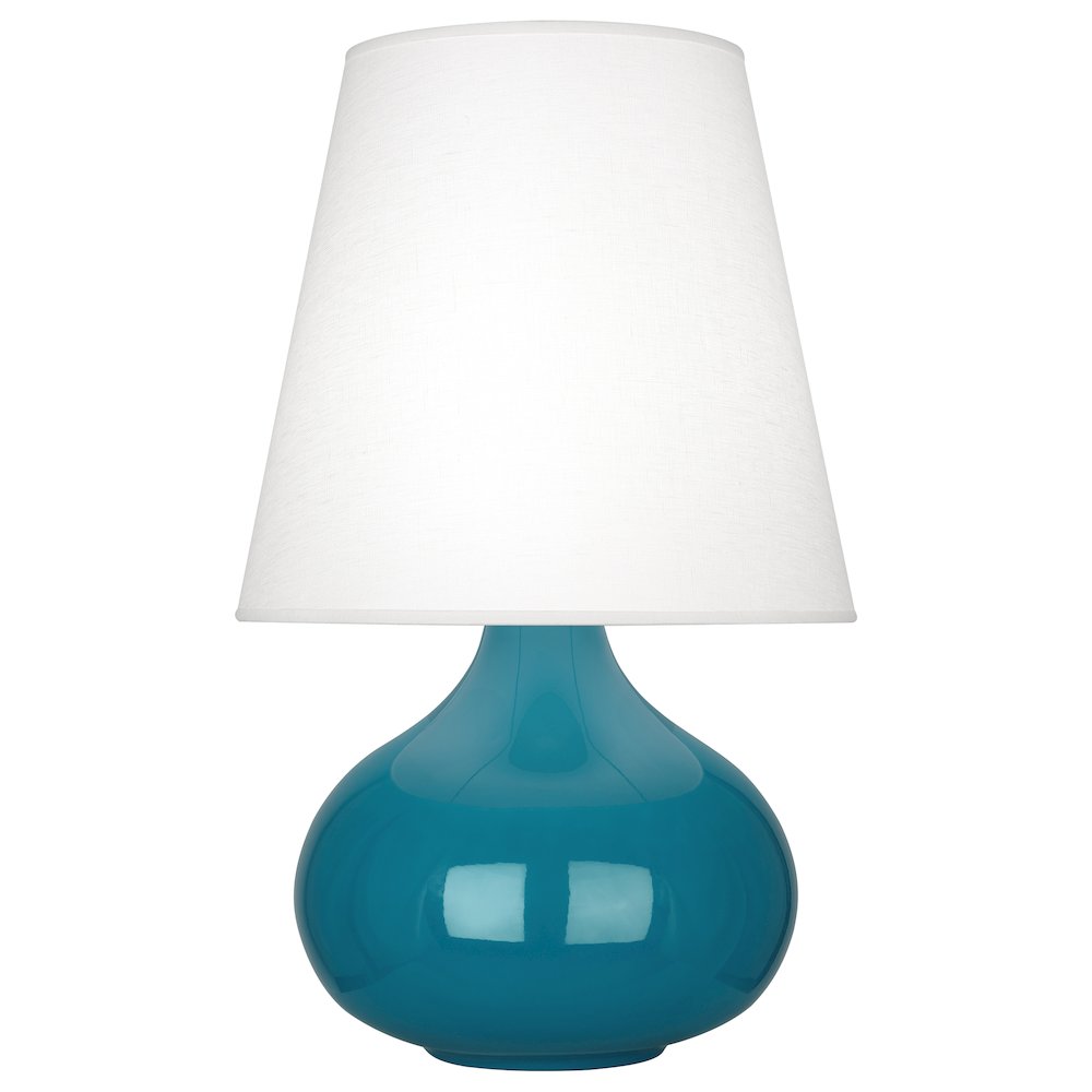 Peacock June Accent Lamp in Peacock Glazed Ceramic Color. Picture 1