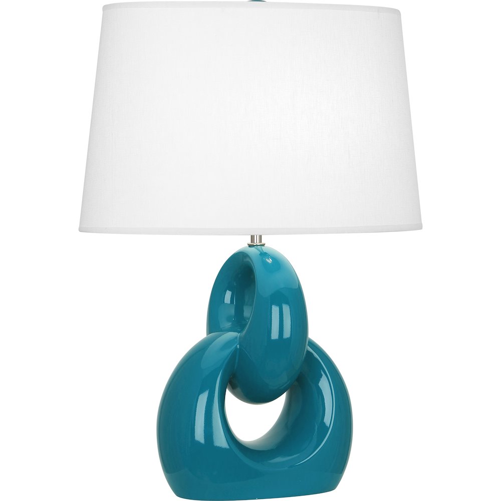 Peacock Fusion Table Lamp in Peacock Glazed Ceramic Color. Picture 1