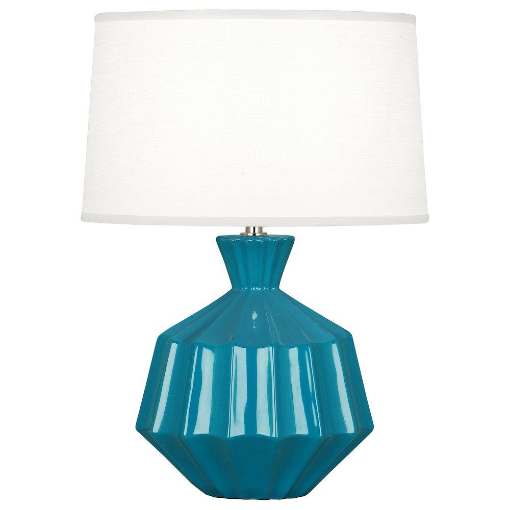 Peacock Orion Accent Lamp in Peacock Glazed Ceramic Color. Picture 1